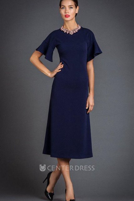 Simple Tea Length Dress