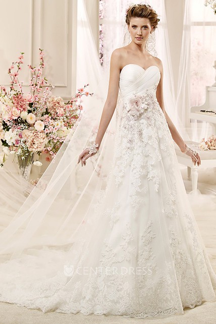 Pleated Bodice Wedding Dress