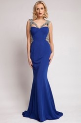 Trumpet Appliqued Long Sleeveless Sweetheart Prom  Dress  