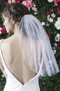 Simple Short Single Layer Wedding Veils With Hair Comb Bride Veil