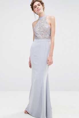 Neck Bridesmaid Dress