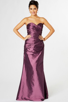 Taffeta Bridesmaid Dresses Gowns Ucenter Dress Sweetheart Floor Length Criss Cross Taffeta Bridesmaid Dress With Lace Up