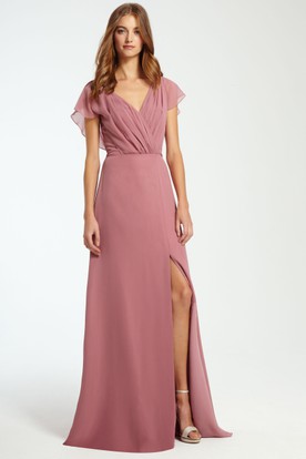 mauve bridesmaid dresses long sleeve