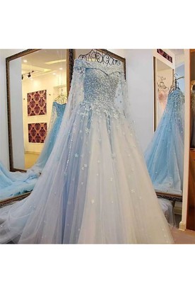 Light Turquoise Wedding Dress