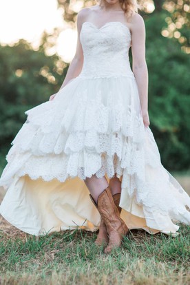Country Wedding Dress with Belt