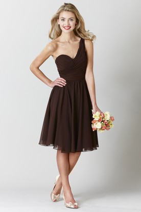Brown and Ivory Bridesmaid Dresses