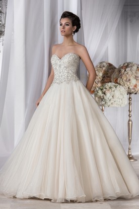 Strapless Wedding Dresses Gowns Ucenter Dress Le Sweetheart A Line Gown With Beaded Bodice