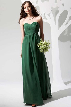 Emerald Green Chiffon Bridesmaid Dress