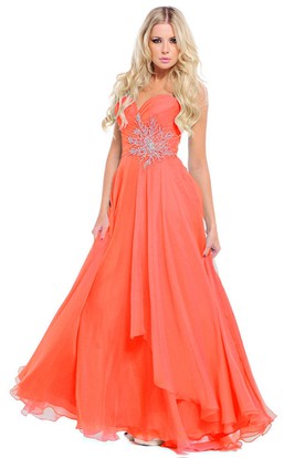 Neon Orange Prom Dress