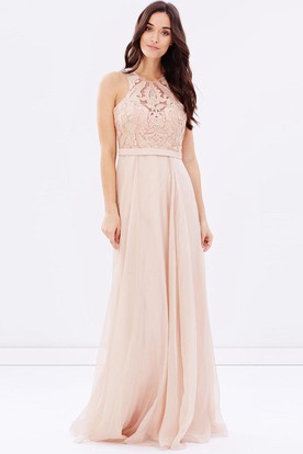 Pastel Bridesmaid Dresses Summer Ucenter Dress Sheath Sleeveless Liqued Scoop Neck Chiffon Bridesmaid Dress With Sequins