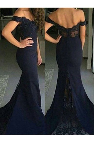 midnight blue ball gown
