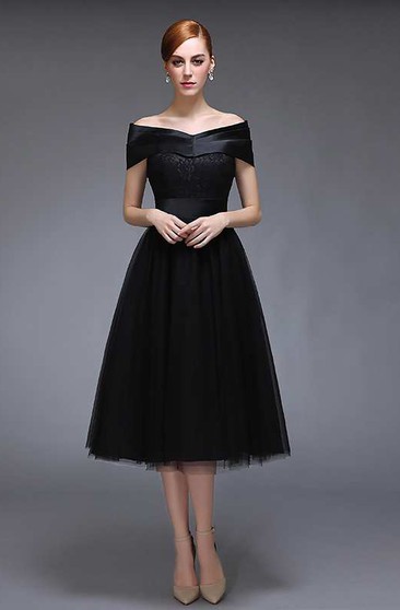 a line cocktail dress mid length