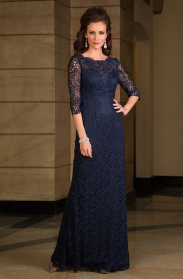 navy lace mother of the bride dress