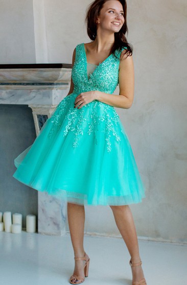 turquoise cocktail dress