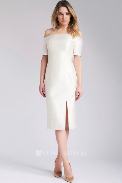 Wedding Off Shoulder Pencil Dress