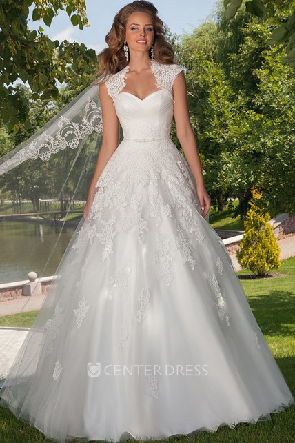 Ball Gown Sweetheart Tulle Wedding Dress Rouching