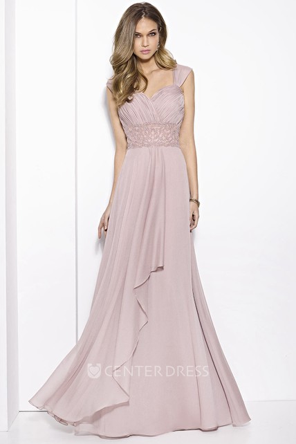Queen Anne Neckline Prom Dress