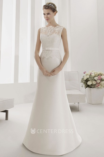 Sheath Satin Wedding Dress