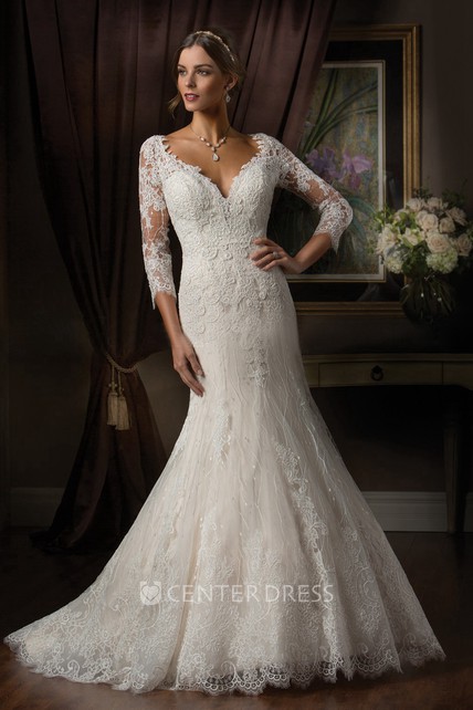 Long Sleeves Mermaid Style Wedding Dress