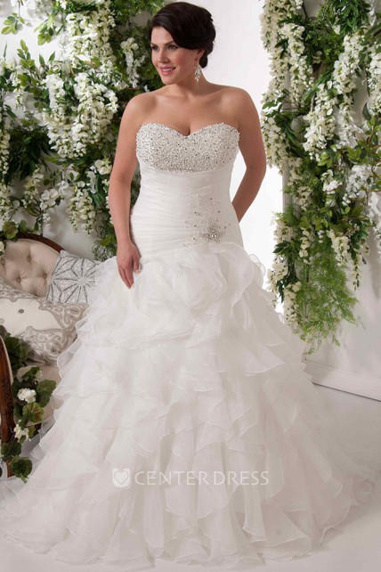 Plus Size Organza Wedding Dress