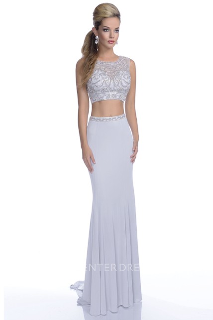 Jeweled Top Prom Dress