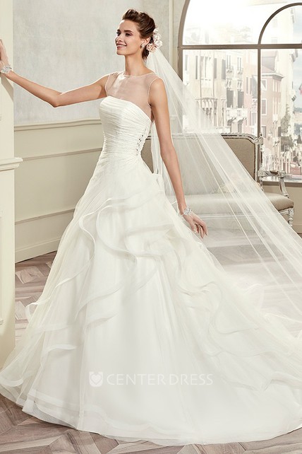 Pleated Bodice Wedding Dress