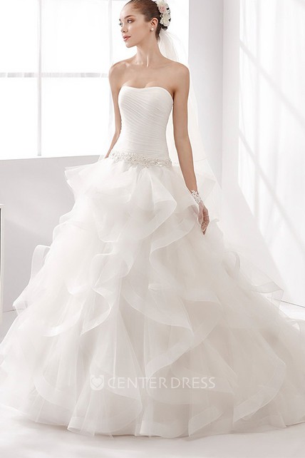 Pleated Bodice Wedding Dress