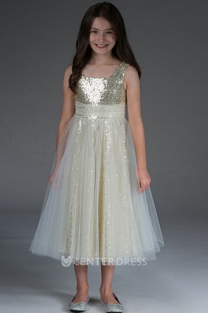 Empire Tea Length Dress