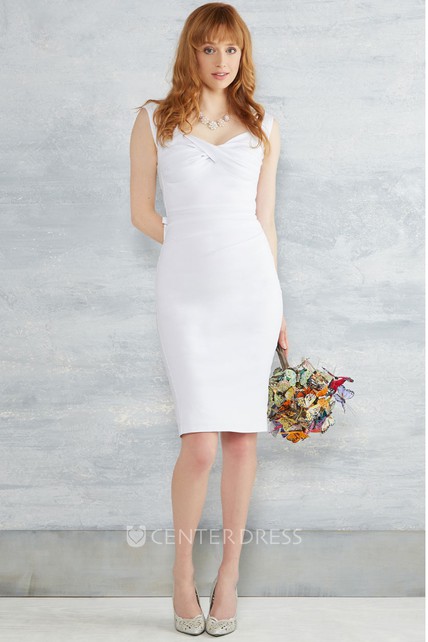 Cocktail Length Chiffon Wedding Dress