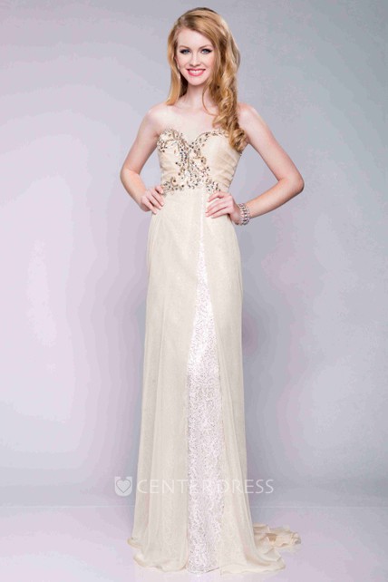 Jeweled Top Prom Dress