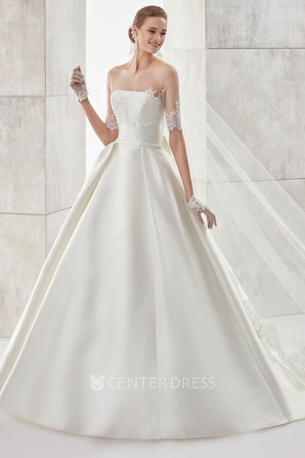 Lace Coat Wedding Dress