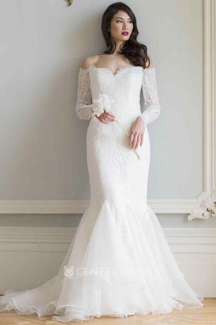 trumpet wedding dress long sleeve