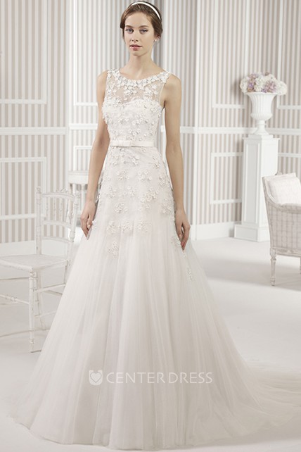 Floral Tulle Wedding Dress
