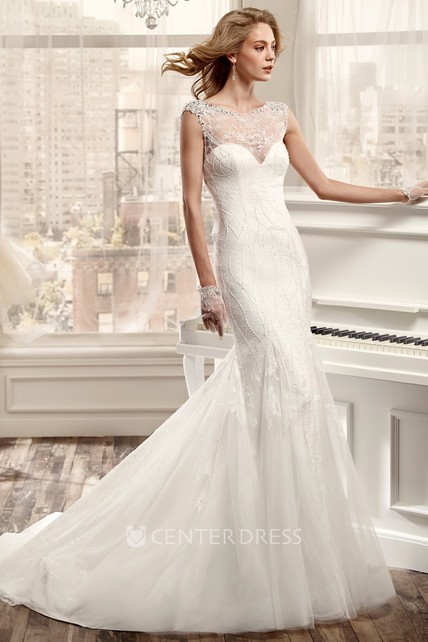 Open Back Sheath Wedding Dress