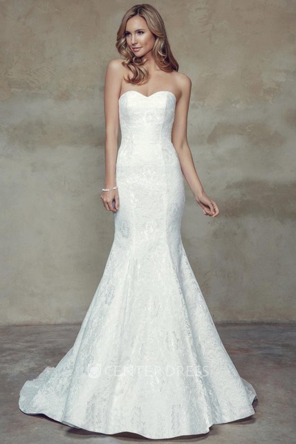 Sheath Maxi Sweetheart Lace Wedding Dress With Corset Back