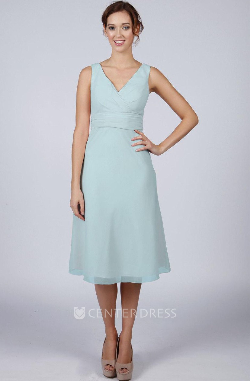 Light Blue Classic Short Bridesmaid Prom Dress Ucenter Dress