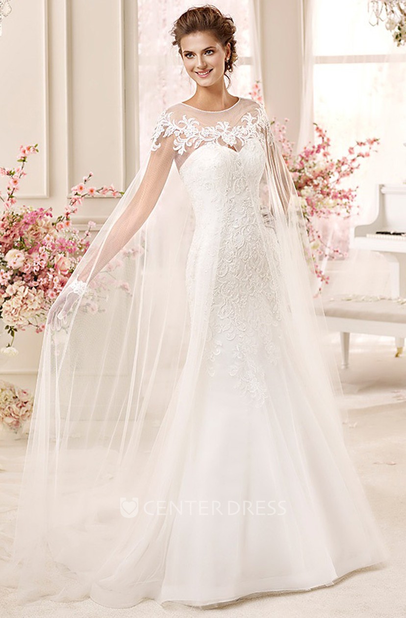 Sweetheart Mermaid Lace Wedding Dress With Detachable Cap And