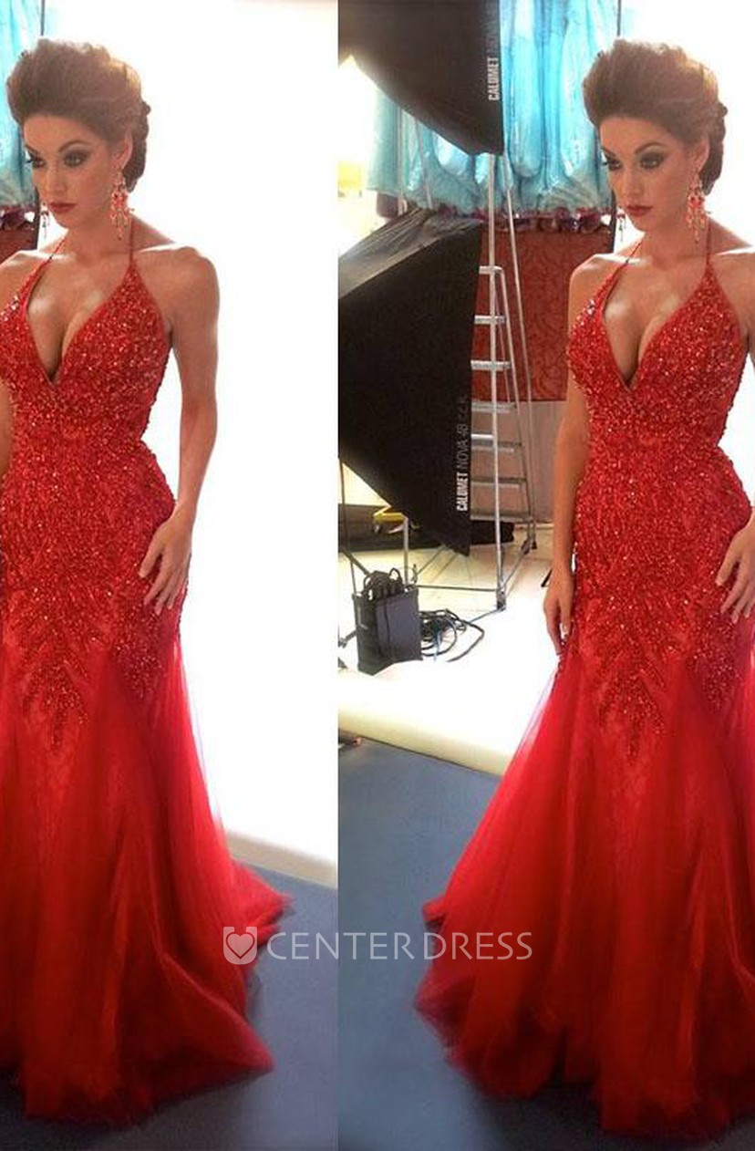 sexy red formal dress