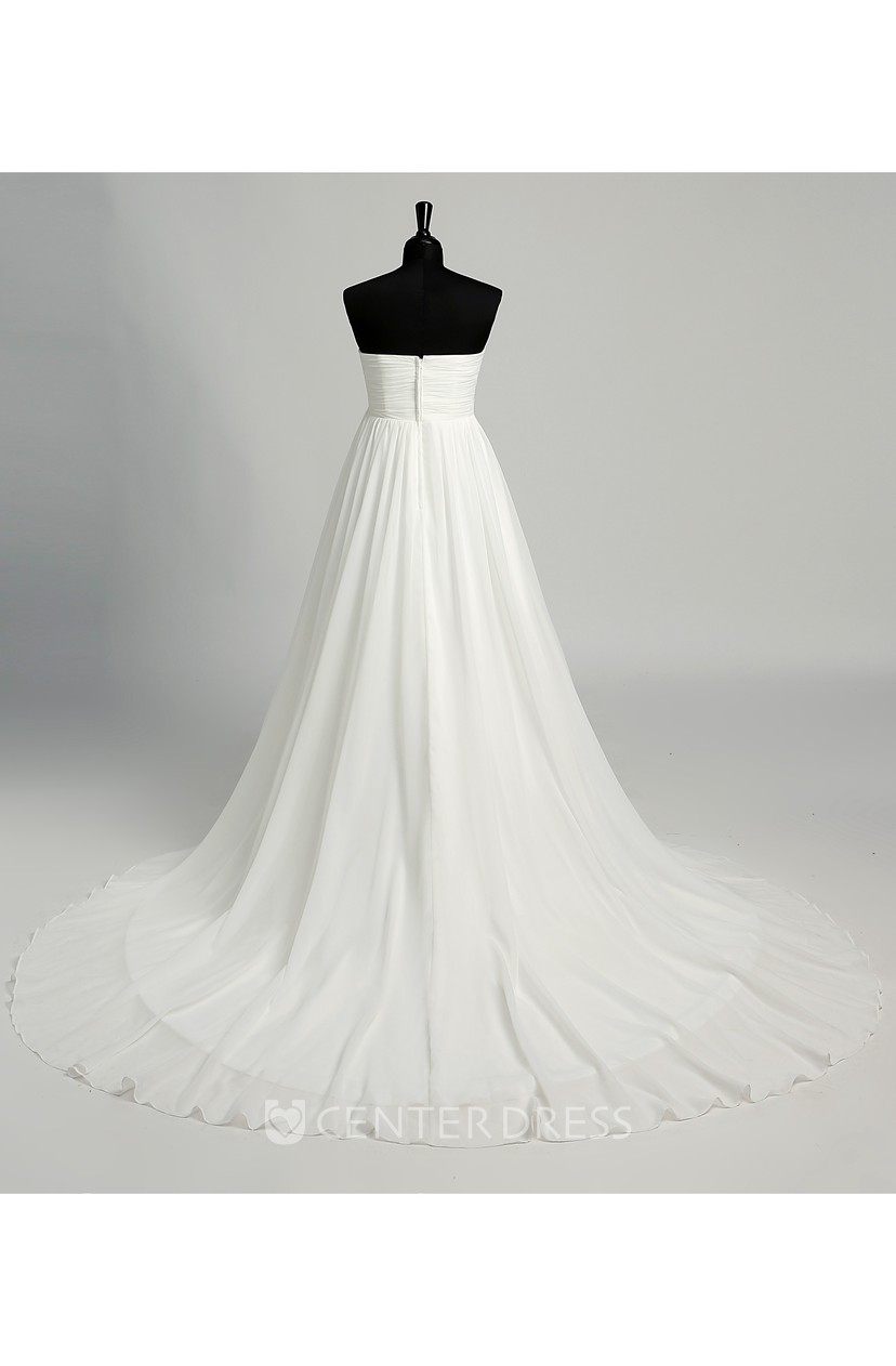 Chiffon A Line Sweetheart Sleeveless Maternity Wedding Dress With Sleeveless Maternity Wedding Dress