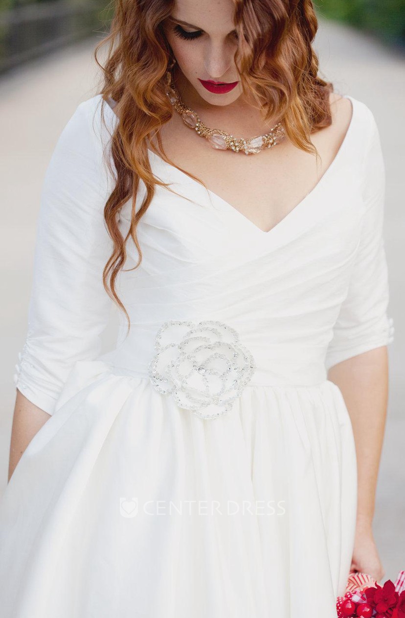 Short Wedding With Sleeves And Pockets Janie Jones Dress Ucenter